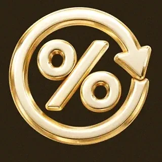 Gold percent symbol — Roospin