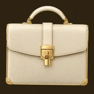 Locked leather briefcase — Roospin