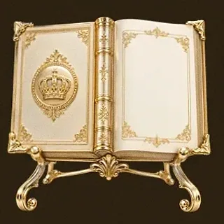 Ornate open book — Roospin